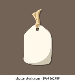 Paper tag empty blank template side view vector clip art icon. Simple flat illustration element for product or shop price labels, stickers, sale discount signs etc.