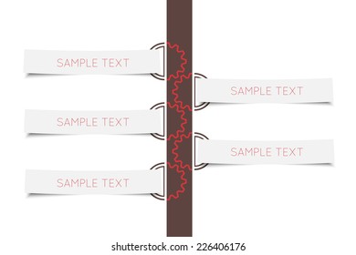 Paper tag with gears, Eps10 vector