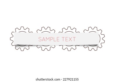 Paper tag with gears, Eps10 vector