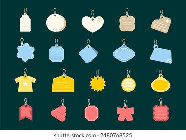 Conjunto de elementos de ilustración de etiquetas de papel
