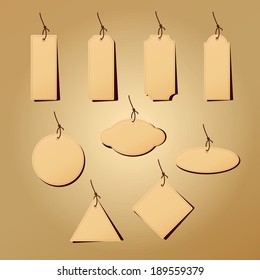 paper tag with rope, Vector graphic
