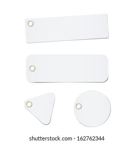 paper tags / labels / banners with metallic holes