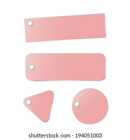 paper tags / labels / banners with metallic holes