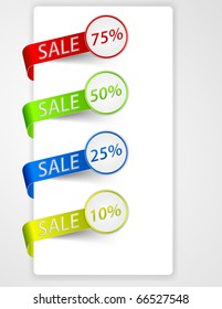 paper tags - sale announcement, vector set