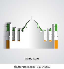 Paper Taj Mahal vector illustration - vector card illustration