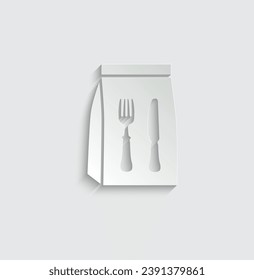 paper take away food icon vector takeaway food delivery service