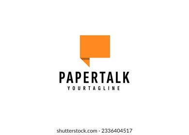 paper talk logo vector icon illustration