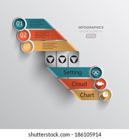 paper tape with your stepwise data / infographics element vector