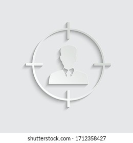 paper Target audience icon.  user icon. Aim people icon