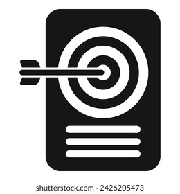 Icono de gestión de destino de papel vector simple. Estrategia de riesgo. Proceso de planificación