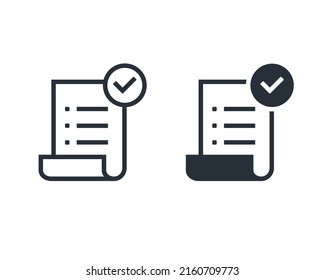 Paper task check mark. Vector illustration