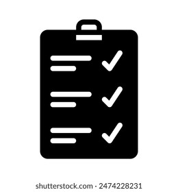 Paper task icon. with a soild style. Suitable for use on websites, UI and mobile apps.