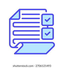 Paper with Task List Line Icon, Outline Symbol for Task Planning, Project Organization, Productivity Tracking, Goal Management, and Activity Scheduling. Vector Sign Icon.