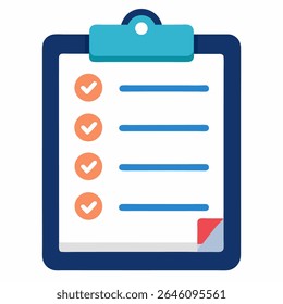 Paper task management todo check list icon isolated on white background.