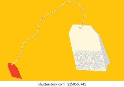 paper tea bag with string and 
label