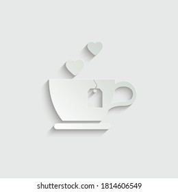paper tea icon. Cup of  tea vector 