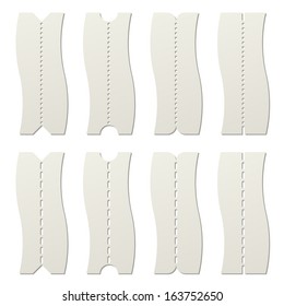 Paper tear off perforated line template vector template.