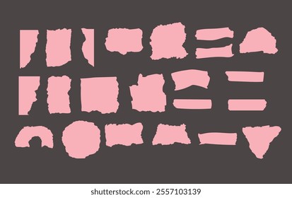 Paper tear Silhouette vector element set