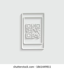 paper telephone icon with qr code scan icon