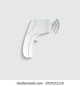 paper Temperature measuring sign. Infrared contactless thermometer icon. Covid-19 fever icon