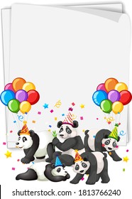 Paper template with cute animals in party theme illustration