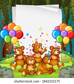 Paper template with cute animals in party theme illustration