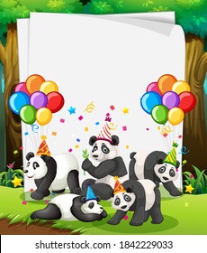 Paper template with cute animals in party theme illustration