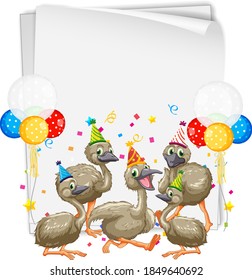 Plantilla de papel con animales bonitos en la ilustración del tema del partido