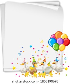 Paper template with cute animals in party theme illustration