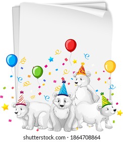 Plantilla de papel con animales bonitos en la ilustración del tema del partido