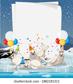 Paper template with cute animals in party theme illustration