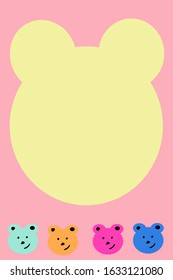 Paper template Cute bear cartoon note vector illustrations