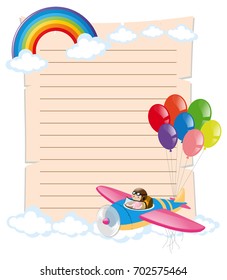 Plantilla de papel con un niño en la ilustración del plano