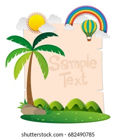 Papiervorlage mit Park- und Ballongrafik