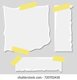 Paper template with three paper on wall illustration