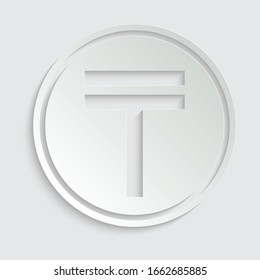 icono de tenge de papel. 	Señal de tensión.vectorial