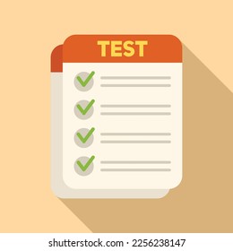 Paper test icon flat vector. Exam answer. Check form