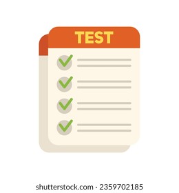 Paper test icon flat vector. Exam answer. Check form isolated