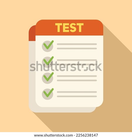 Paper test icon flat vector. Exam answer. Check form
