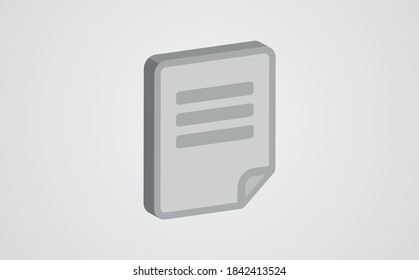 paper test icon in isometric 3d style on a white background