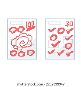 Paper test results. Vector illustration that is easy to edit.