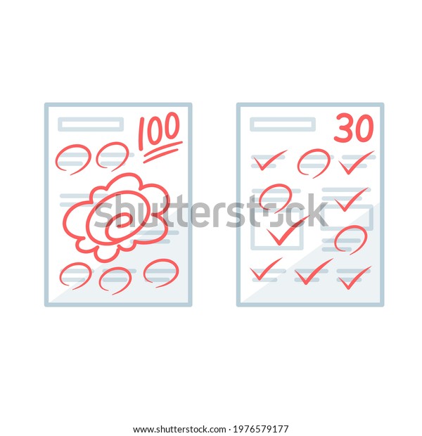 Paper Test Results Vector Illustration That Stock Vector (Royalty Free ...