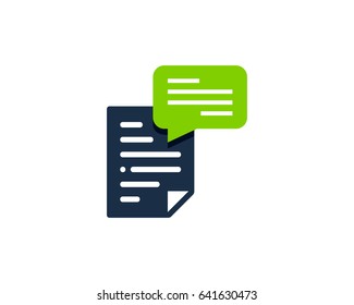Paper Testimonial Icon Logo Design Element