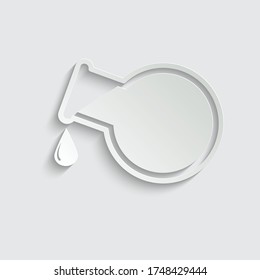 paper  test-tube icon black vector sign Laboratory glass Experiment tube 
