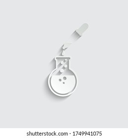 paper  test-tube icon black vector sign Laboratory glass Experiment tube 