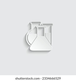 Papiertestrohr-Icon schwarz Vektorsymbol Laborglas Experiment Tube 