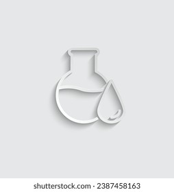 paper test-tube icon vector Laboratory glass Experiment tube 