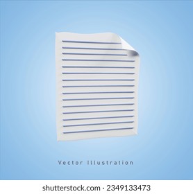 papel con texto en ilustración vectorial 3d