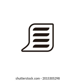 paper text bubble speech line art symbol vector