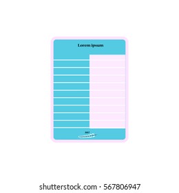 Paper for text. Diary for girl.